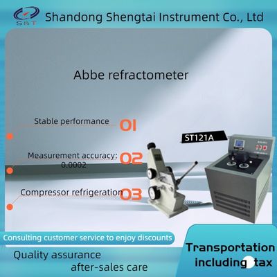 The ST121A Abbe refractometer can measure the refractive index ND at temperatures ranging from 0 ℃ to 70 ℃