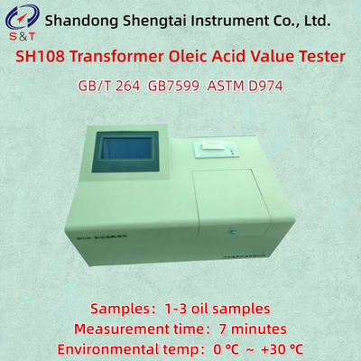 3 amostras de óleo transformador Teste de valor de ácido oleico ASTM D974 Medir 7min Potência 300W