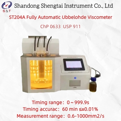 ST204A Viscosímetro Cinemático Ubbelohde Totalmente Automático, em Conformidade com USP 911, Farmacopeia Chinesa 2025, 5-100 ℃