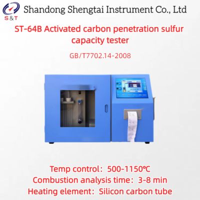 Tester de capacidade de penetração de enxofre por carbono ativado com temperatura entre 0 e 10% a 500-1150 °C GB/T7702.14