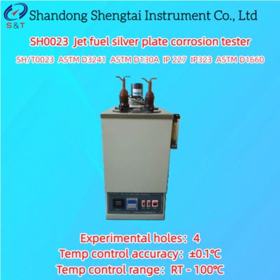 Testador de Corrosão de Placa de Prata para Combustível de Aviação 4 Furos Sensor PT100 RT - 100℃ ASTM D3241