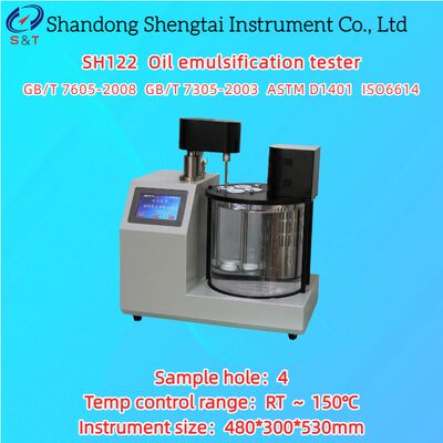 Testador de Emulsificação de Óleo de 4 Furos RT ～ 150℃ Temporização 0 ～ 99min Sensor PT100 ASTM D1401