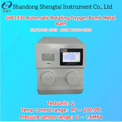 Testador de Bomba de Oxigênio Rotativa Automática de 2 Furos 0 ～ 1.6MPa RT ～ 200.0℃ ASTM D2272