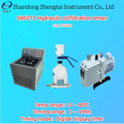 Testador de Filtração de Óleo Hidráulico 0 ～ 80℃ Temporização 0 ～ 999h Sensor PT100 SH/T 0210