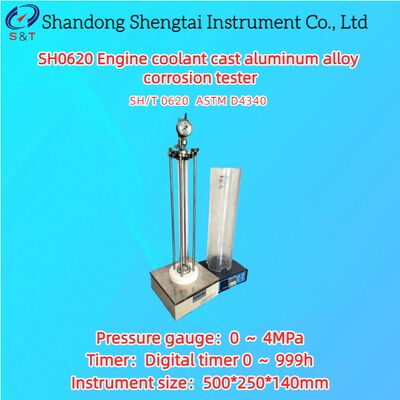 Testador de corrosão de liga de alumínio fundido para líquido de arrefecimento do motor 0 ～ 4MPa 0 ～ 999h ASTM D4340
