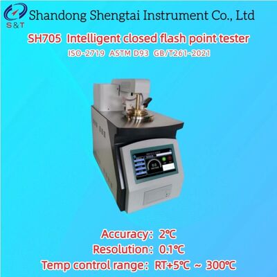 Teste de pontos de flash fechados inteligentes RT+5°C ± 300°C Sistema Android PT100 Sensor ASTM D93