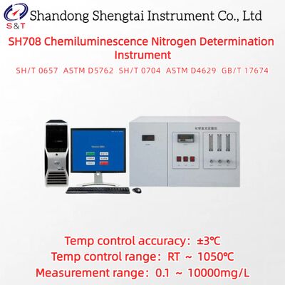 Instrumento de determinação de nitrogénio por quimioluminescência 0.1 10000 mg/L ASTM D4629