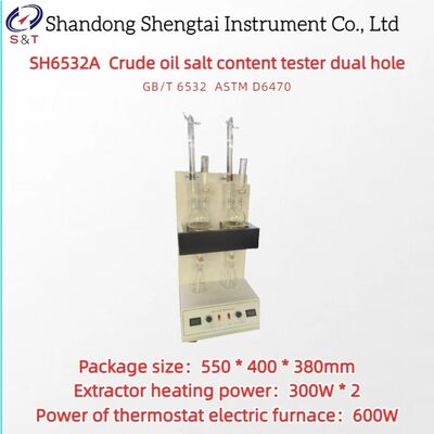 2 buracos Teste de teor de sal de óleo bruto 500 ml Medida de frasco 0,002    0.02% ASTM D6470