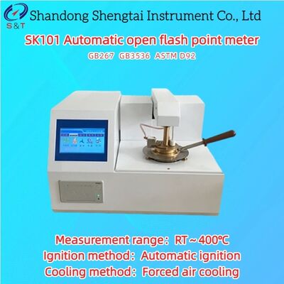 Petroquímica Medidor automático de ponto de inflamação aberto RT ≈ 400°C Refrigeração por ar forçado ASTM D92