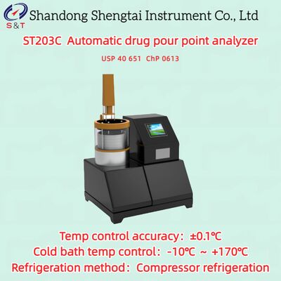 Analisador Automático de Ponto de Fluidez de Medicamentos -10℃ ~ +170℃ Resfriamento a Ar ±0.1℃ USP 40 651