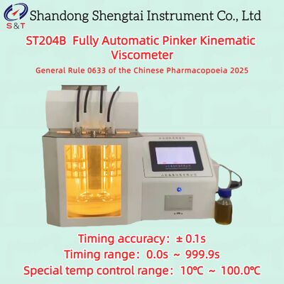 Viscosímetro Cinemático Automático Rosa 10 ~ 100℃ Medição 0.6 ~ 17000mm²/S ST204B