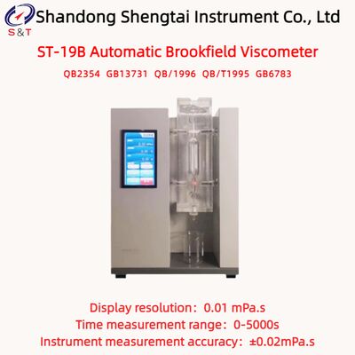 RT - 70°C Viscometro automático de Brookfield 0 - 99,99 MPa·S Gelatina medicinal GB13731