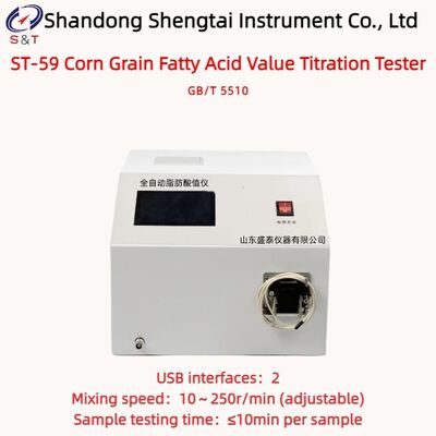 Testador de Titulação de Valor de Ácido Graxo de Grão de Milho 0 - 300mg KOH/100g Portas USB Duplas GB/T 5510
