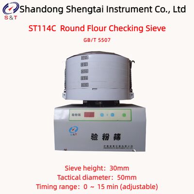 Peneira de Verificação de Farinha Redonda com Temporizador 0 ~ 15 Min Ajustável para Inspeção de Grãos GB/T 5507