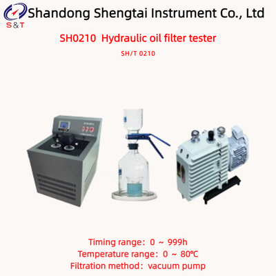 Hydraulic Oil Filter Tester Analyzer 0 ～ 80℃ Vacuum Pump Filtration Timing 0 ～ 999h SH/T 0210