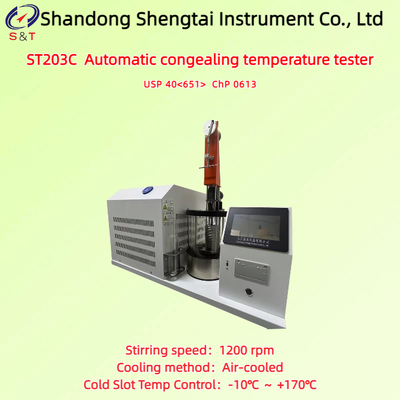 Teste de temperatura de congelamento do ácido esteárico refrigerado a ar com 2 furos Mexer 1200 rpm ChP 0613