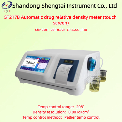 Medidor de Densidade Relativa Automático para Medicamentos com Tela Sensível ao Toque 0,001 ~ 1,999g/Cm³ Controle de Temperatura 20°C EP 2.2.5