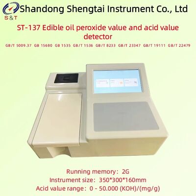 Óleo Comestível Detector de Valor de Peróxido e Valor de Ácido Faixa de Valor de Ácido 0 - 50.000 (KOH)/(Mg/G) GB/T 5009.37
